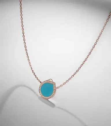 Repossi Antifer 18kt rose gold pendant necklace with turquoise and diamonds | Thumbnail 4 Repossi Antifer 18kt rose gold pendant necklace with turquoise and diamonds | Thumbnail 4