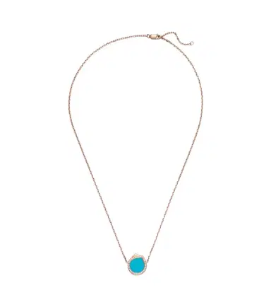 Repossi Antifer 18kt rose gold pendant necklace with turquoise and diamonds | Thumbnail 1 Repossi Antifer 18kt rose gold pendant necklace with turquoise and diamonds | Thumbnail 1