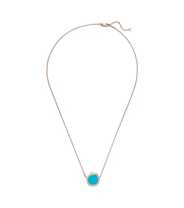 Repossi Antifer 18kt rose gold pendant necklace with turquoise and diamonds