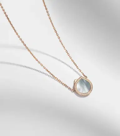 Repossi Antifer 18kt rose gold necklace with mother of pearl and diamonds | Thumbnail 4