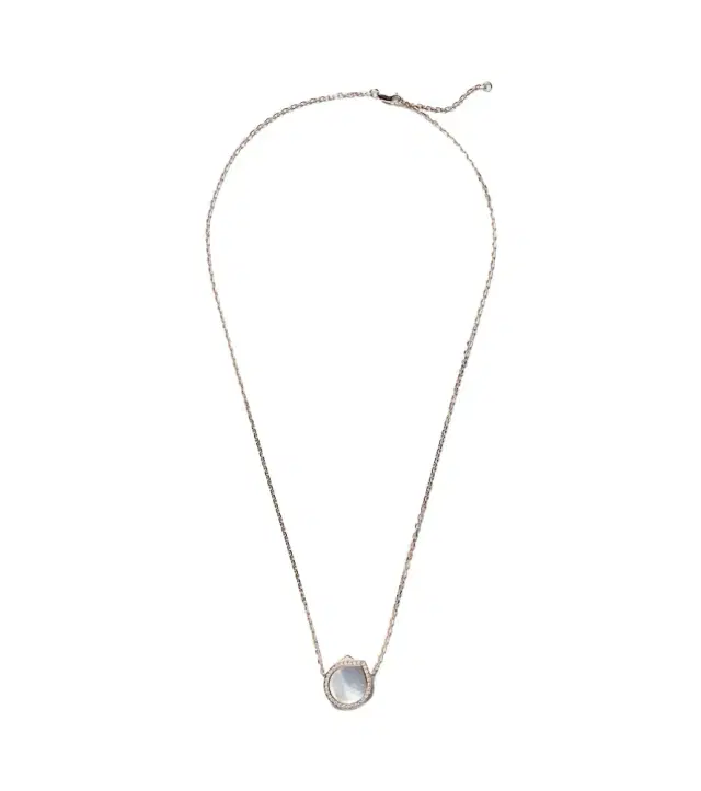 Repossi Antifer 18kt rose gold necklace with mother of pearl and diamonds