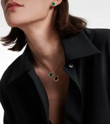 Repossi Antifer 18kt rose gold pendant necklace with malachite and diamonds | Thumbnail 2