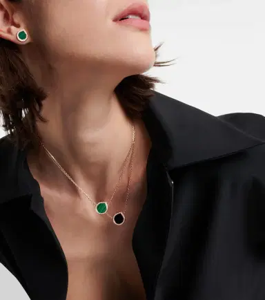Repossi Antifer 18kt rose gold pendant necklace with malachite and diamonds | Thumbnail 3