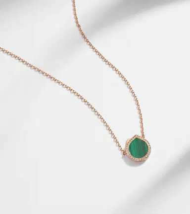 Repossi Antifer 18kt rose gold pendant necklace with malachite and diamonds | Thumbnail 4