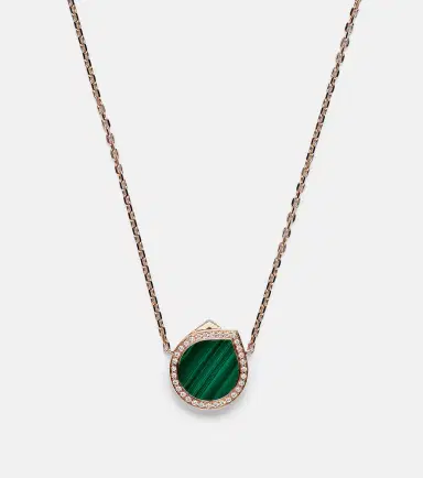 Repossi Antifer 18kt rose gold pendant necklace with malachite and diamonds | Thumbnail 5
