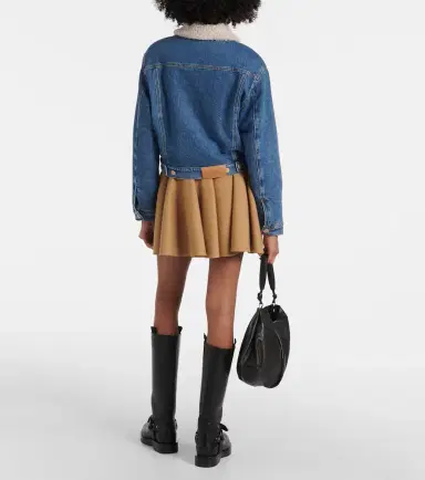 7 For All Mankind Teddy-trimmed denim jacket | Thumbnail 6
