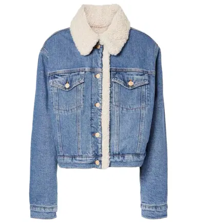7 For All Mankind Teddy-trimmed denim jacket | Thumbnail 1