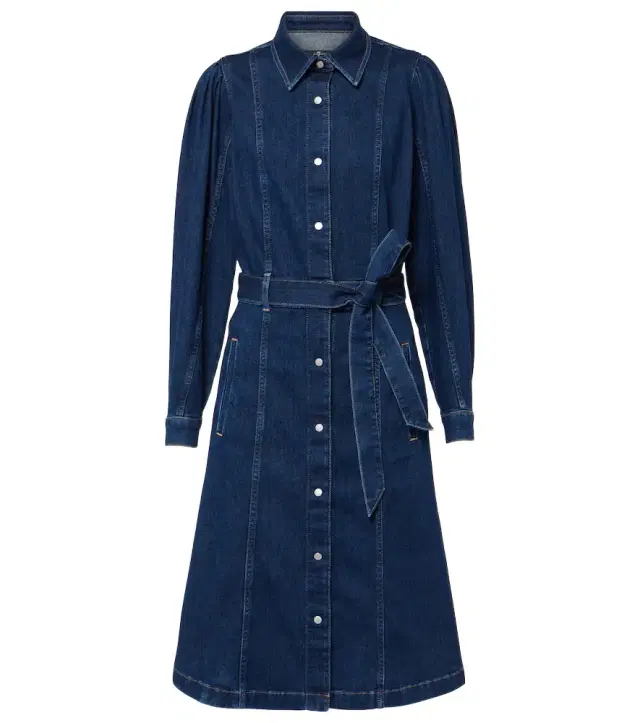 7 For All Mankind Denim midi dress