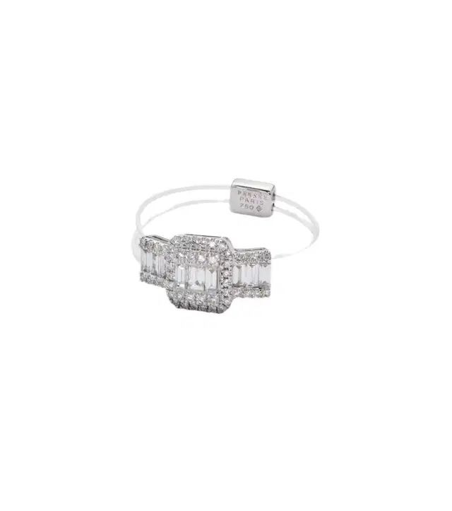 Persée Floating 18kt white gold ring with diamonds