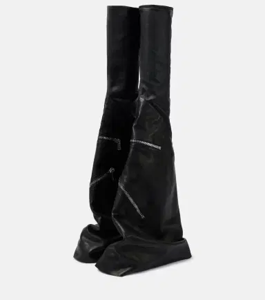 Rick Owens Cargoflares leather knee-high boots | Thumbnail 4