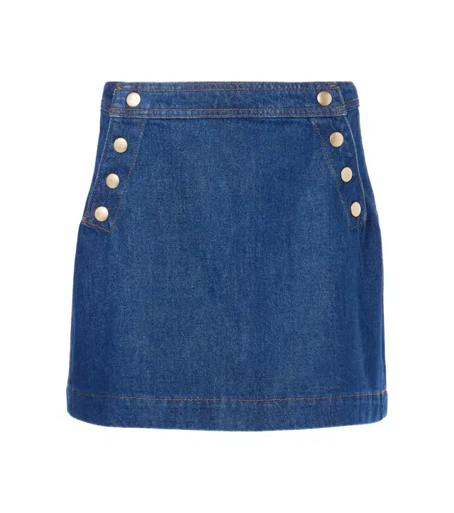 Frame Sailor Snap denim miniskirt