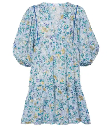 Poupette St Barth Aria floral gathered cotton minidress | Thumbnail 1