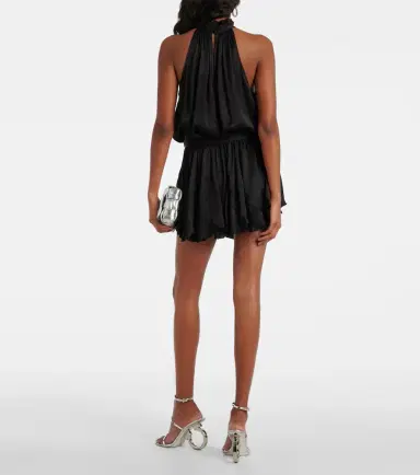 Poupette St Barth Bianca halterneck satin minidress | Thumbnail 3