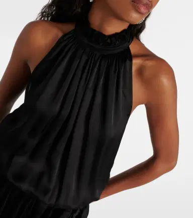 Poupette St Barth Bianca halterneck satin minidress | Thumbnail 5
