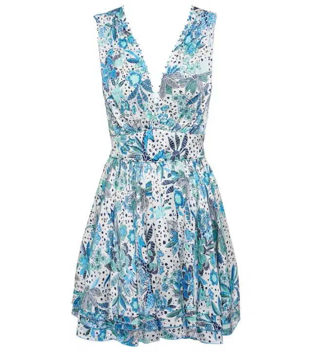 Poupette St Barth Bessie floral pleated minidress