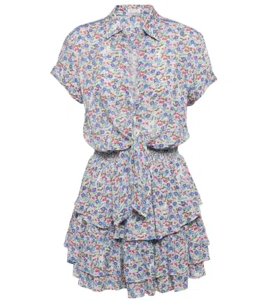Poupette St Barth Branda floral tiered shirt dress | Thumbnail 1