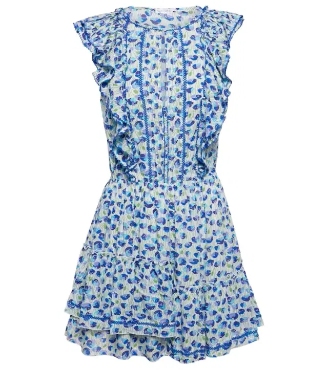 Poupette St Barth Bambi printed ruffled minidress