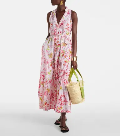 Poupette St Barth Nana floral tiered cotton maxi dress | Thumbnail 3
