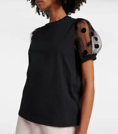 Nina Ricci Polka dot tulle and jersey T-shirt | Thumbnail 3