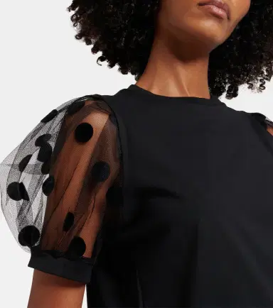 Nina Ricci Polka dot tulle and jersey T-shirt | Thumbnail 4