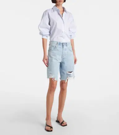 Citizens of Humanity Ayla distressed denim shorts | Thumbnail 6