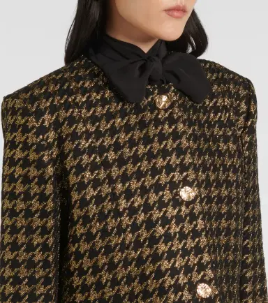 Nina Ricci Houndstooth lamé tweed jacket | Thumbnail 4
