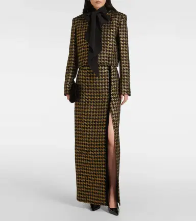 Nina Ricci Houndstooth lamé tweed jacket | Thumbnail 5