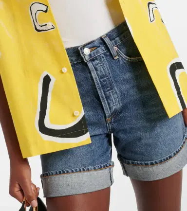 AGOLDE Dame high-rise denim shorts | Thumbnail 3