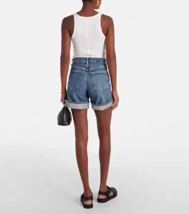 AGOLDE Dame high-rise denim shorts | Thumbnail 6