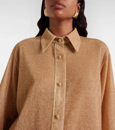 Oséree Oséree Lumière lamé shirt | Thumbnail 6 Oséree Oséree Lumière lamé shirt | Thumbnail 6