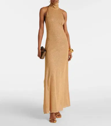 Oseree Oséree Lumière metallic maxi dress | Thumbnail 3