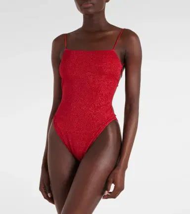 Oseree Oséree Lumière Square lamé swimsuit | Thumbnail 6