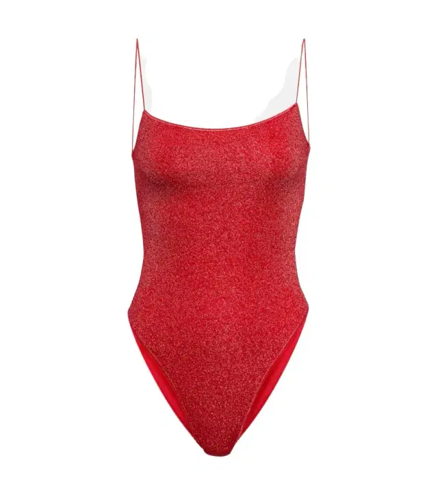 Oseree Oséree Lumière Square lamé swimsuit