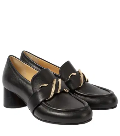 Proenza Schouler Monogram leather loafer pumps | Thumbnail 1
