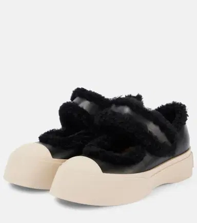 Marni Pablo shearling-lined leather sneakers | Thumbnail 2 Marni Pablo shearling-lined leather sneakers | Thumbnail 2