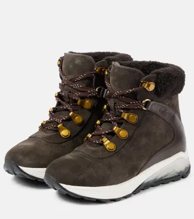See By Chloé See By Chloé Brett shearling-trimmed suede hiking boots | Thumbnail 2 See By Chloé See By Chloé Brett shearling-trimmed suede hiking boots | Thumbnail 2