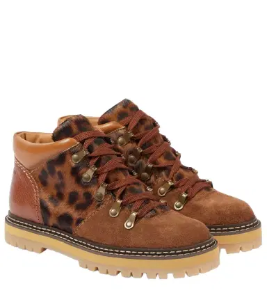 See By Chloé See By Chloé Eileen leopard-print suede lace-up boots | Thumbnail 1 See By Chloé See By Chloé Eileen leopard-print suede lace-up boots | Thumbnail 1