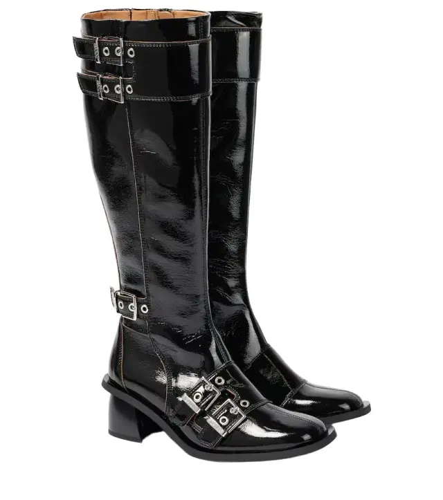 Ganni Feminine faux leather knee-high boots