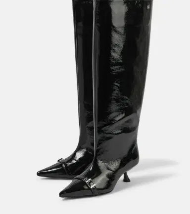 Ganni Eyelets faux leather knee-high boots | Thumbnail 2