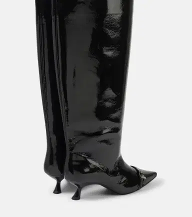 Ganni Eyelets faux leather knee-high boots | Thumbnail 3