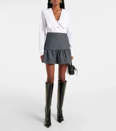 Ganni Eyelets faux leather knee-high boots | Thumbnail 6