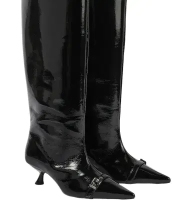 Ganni Eyelets faux leather knee-high boots | Thumbnail 1