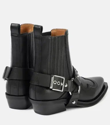 Ganni Embroidered faux leather cowboy boots | Thumbnail 2