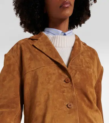 Staud Corrine single-breasted suede jacket | Thumbnail 5