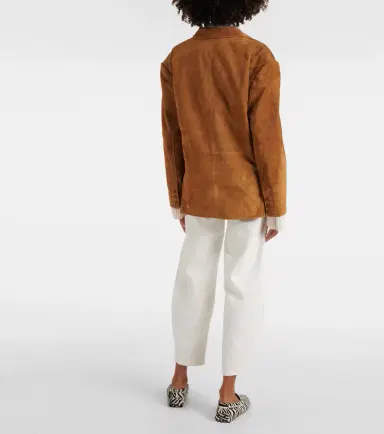Staud Corrine single-breasted suede jacket | Thumbnail 6