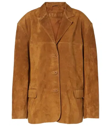 Staud Corrine single-breasted suede jacket | Thumbnail 1