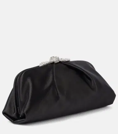 Aquazzura Very Bow Tie embellished satin clutch | Thumbnail 3