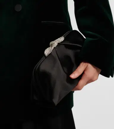 Aquazzura Very Bow Tie embellished satin clutch | Thumbnail 5