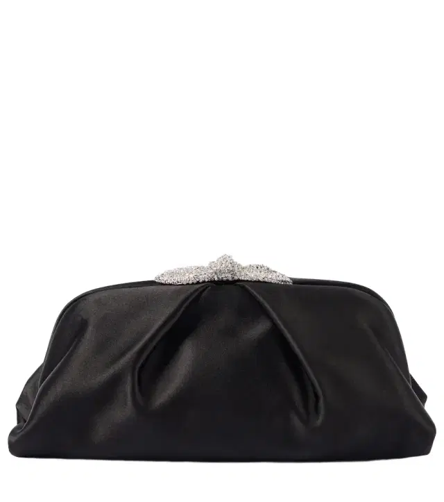 Very Bow Tie embellished satin clutch