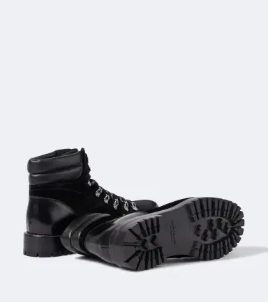 Manolo Blahnik Janka leather-trimmed velvet lace-up boots | Thumbnail 3